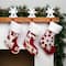 Reindeer and Snowflake Embroidered Christmas Stockings - 20" - Set of 3